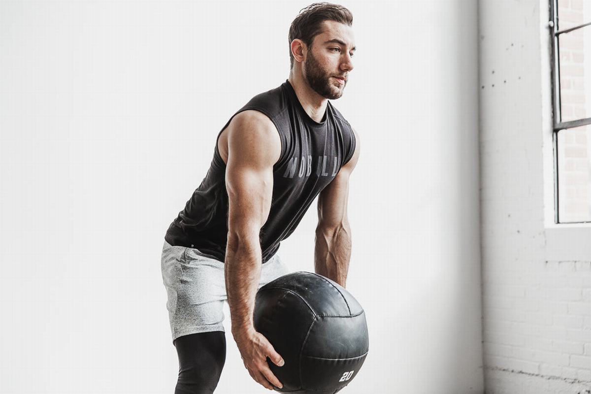 Nobull Sleeveless Men\'s T Shirts Black | Australia (LN4329)